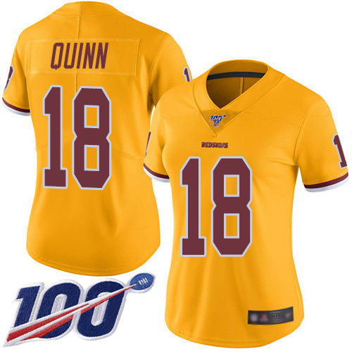 Washington Redskins Limited Gold Women Trey Quinn Jersey NFL Football #18 100th Season Rush Vapor